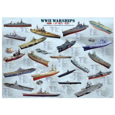 Puzzle Eurographics-8500-0133 Kriegsschiffe des 2. Weltkrieges