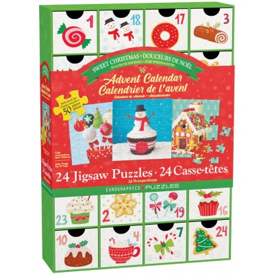 Eurographics-8924-5666 Adventskalender - Süße Weihnachten - 24 Puzzles