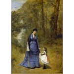 Puzzle  Grafika-F-31218 Jean-Baptiste-Camille Corot: Madame Stumpf and Her Daughter, 1872