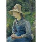 Puzzle  Grafika-F-31246 Camille Pissarro: Peasant Girl with a Straw Hat, 1881