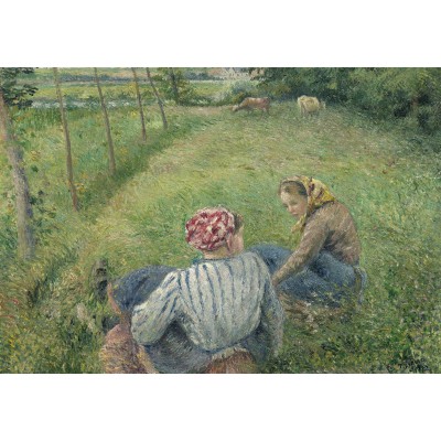 Puzzle Grafika-F-31782 Camille Pissarro: Young Peasant Girls Resting in the Fields near Pontoise, 1882