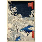 Puzzle   Hiroshige Utagawa: Trommelbrücke und Hügel der untergehenden Sonne, 1857