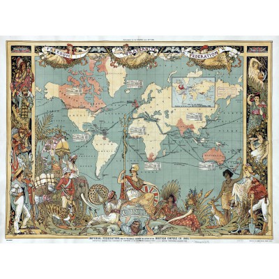 Puzzle Grafika-00507 Walter Crane: L'Empire Britannique en 1886
