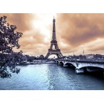 Puzzle   Der Eiffelturm an einem regnerischen Wintertag