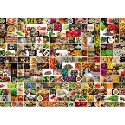 Puzzle Grafika-F-30046 Collage - Küche in Farbe