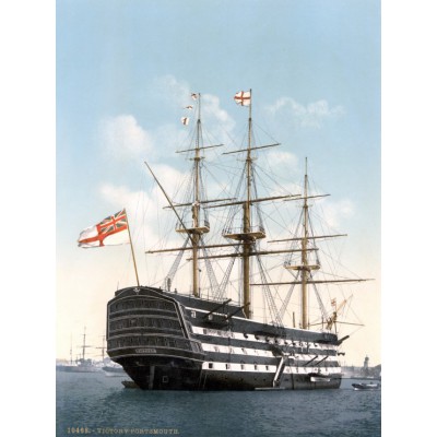 Puzzle Grafika-F-30156 HMS Victory in Portsmouth, 1900