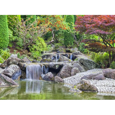 Puzzle Grafika-F-30714 Deutschland Edition - Wasserfall im japanischen Garten, Bonn