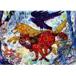 Puzzle  Grafika-F-32244 Sally Rich - Wolves in a Blue Wood
