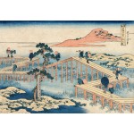 Puzzle  Grafika-F-33690 Hokusai - Ein Altes Bild der Achtteiligen Brücke in der Provinz Mikawa