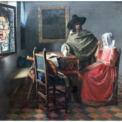 Puzzle Grafika-T-02223 Johannes Vermeer - The Glass of Wine, 1658-1660