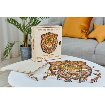 Harmandi-Puzzle-90086 Holzpuzzle - Der Majestätische Löwe
