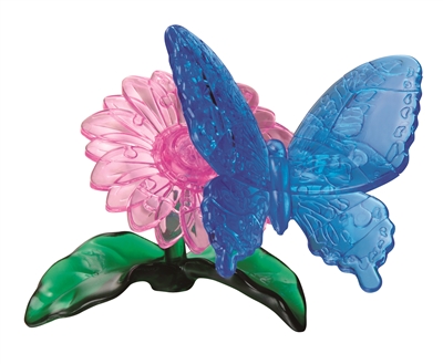 HCM-Kinzel-59125 3D-Puzzle aus Plexiglas - Die Blume und der Schmetterling