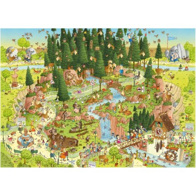 Puzzle Heye-29638 Marino Degano: Funky Zoo Black Forest Habitat