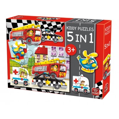 King-Puzzle-05076 Kiddy Puzzles - 5 in 1