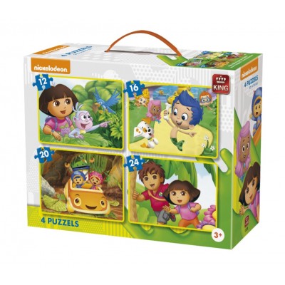 King-Puzzle-05238 4 Puzzles - Nickelodeon & Dora