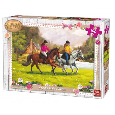 Puzzle King-Puzzle-05296 Girls & Horses