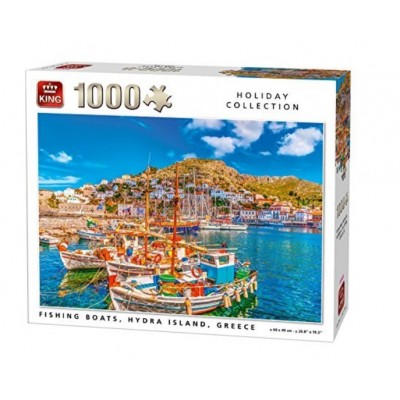 Puzzle King-Puzzle-05712 Fishing Boats, Hydra Island, Griechenland