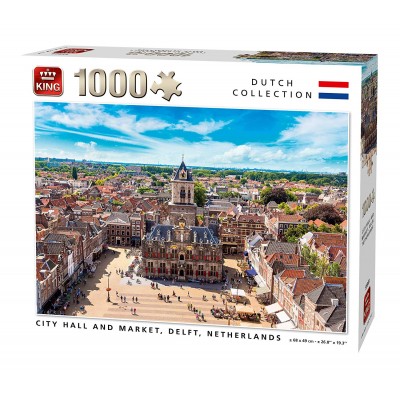 Puzzle King-Puzzle-55869 City Hall and Market, Delft, Netherlands