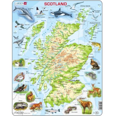 Larsen-A41-GB Rahmenpuzzle - Scotland Topographic Map (English)