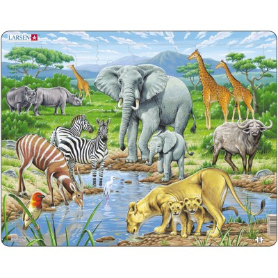 Larsen-FH9 Rahmenpuzzle - Tiere der afrikanischen Savanne