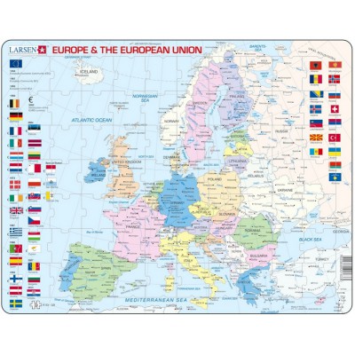 Larsen-K63-GB Rahmenpuzzle - Europa (auf Englisch)