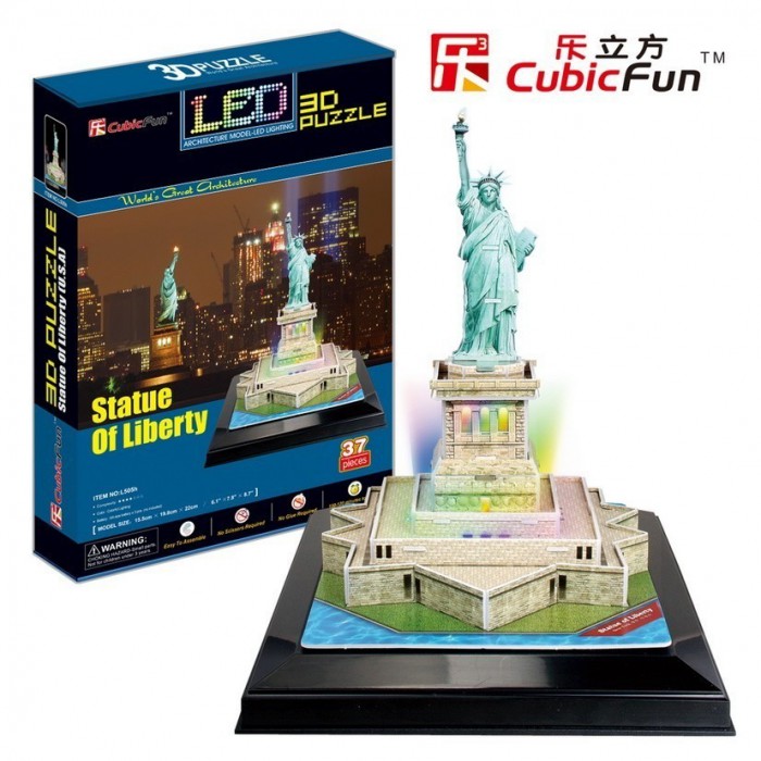 Cubic Fun Puzzle 3D mit LED - Freiheitsstatue