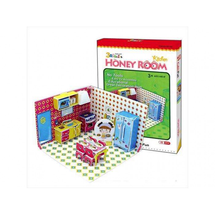 Cubic Fun 3D Puzzle - Honey Room: Küche (Schwierigkeit: 3/8)