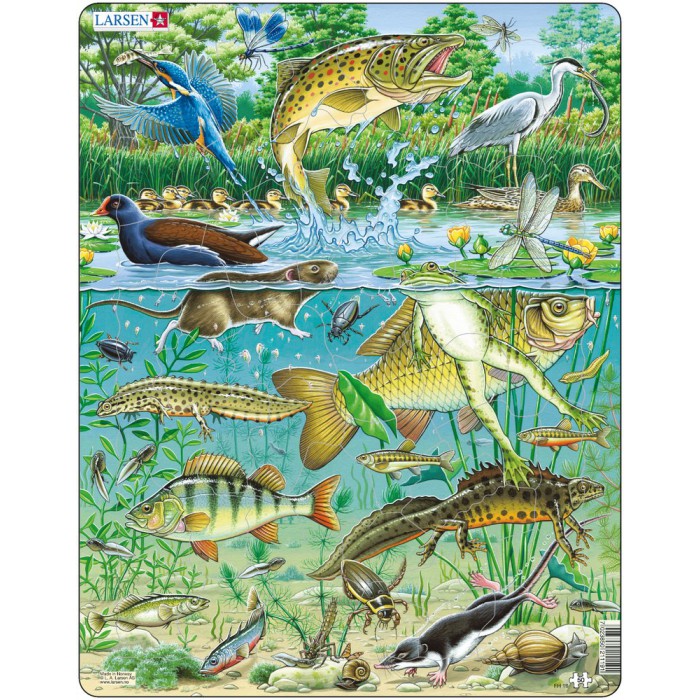 Larsen Rahmenpuzzle - Tiere am Teich