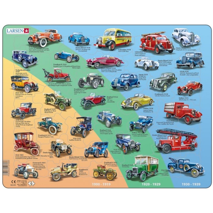 Larsen Rahmenpuzzle - Retro Autos