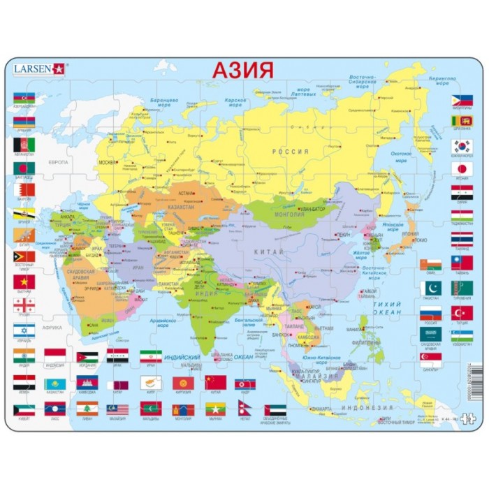 Larsen Rahmenpuzzle - Asien (auf Russisch)