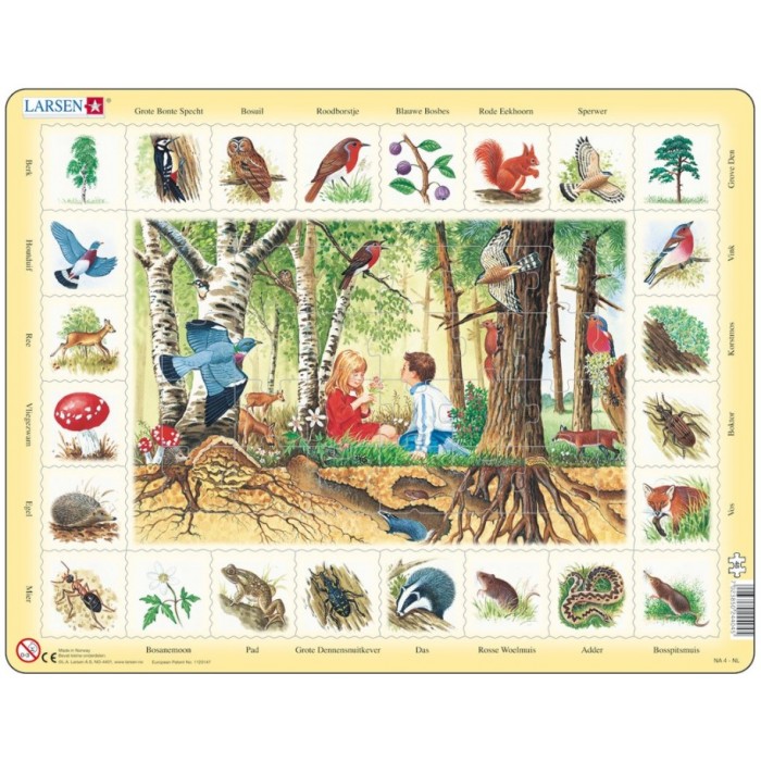 Larsen Rahmenpuzzle - Die Tiere aus dem Wald (Holländisch)