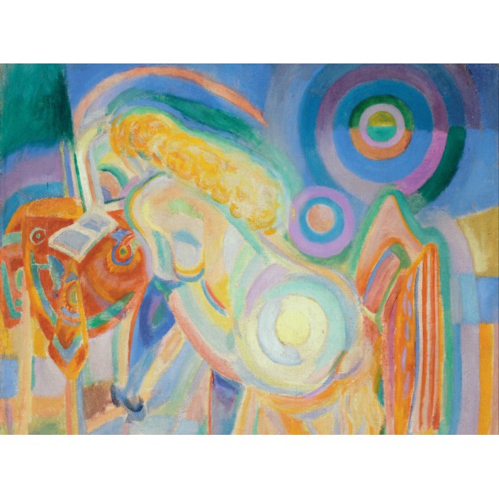 Grafika Robert Delaunay: Femme Nue Lisant, 1920