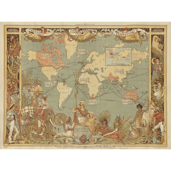 Grafika Walter Crane: The British Empire, 1886