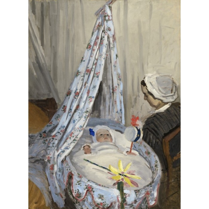 Grafika Claude Monet - Die Wiege, Camille mit dem Sohn des Künstlers Jean, 1867