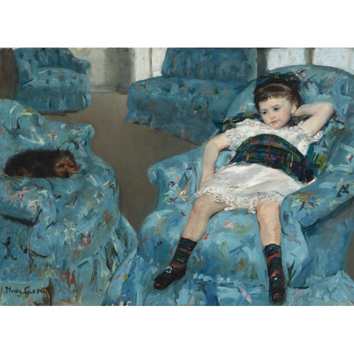 Grafika Mary Cassatt: Little Girl in a Blue Armchair, 1878