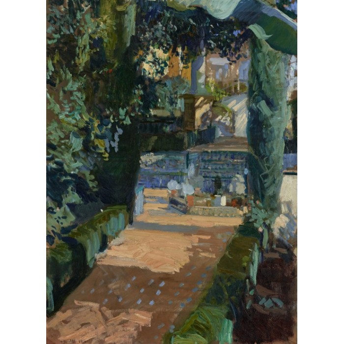Grafika Joaquin Sorolla y Bastida: Court of the Dances, Alcázar, Sevilla, 1910