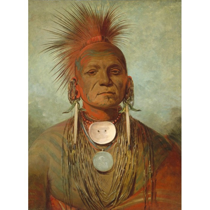 Grafika George Catlin: See-non-ty-a, an Iowa Medicine Man, 1844-1845