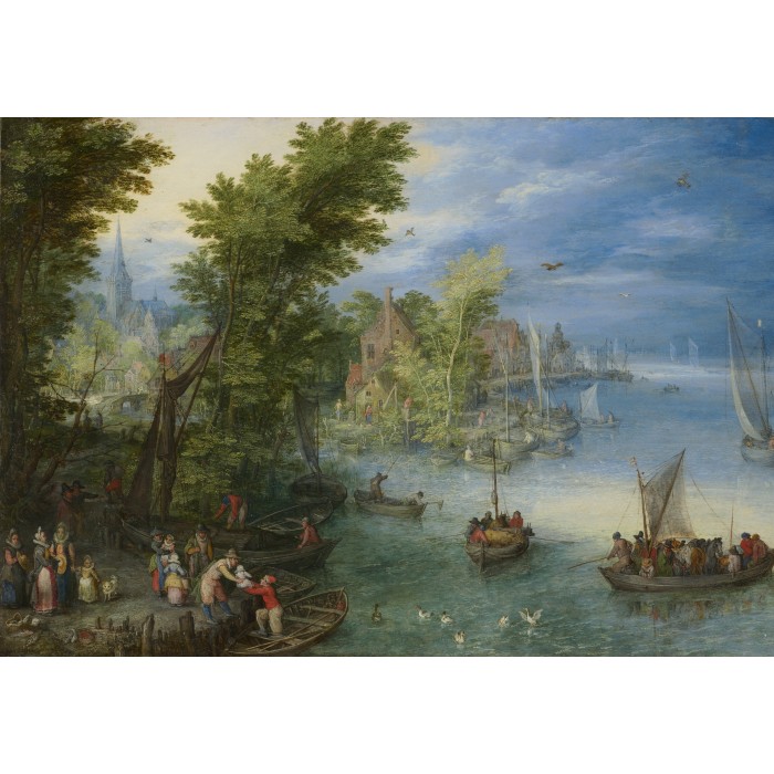 Grafika Kids Jan Brueghel - River Landscape, 1607