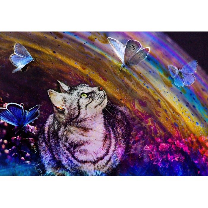 Grafika Kids Katze und Schmetterlinge