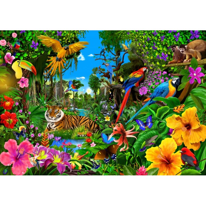 Bluebird Puzzle Jungle Sunrise