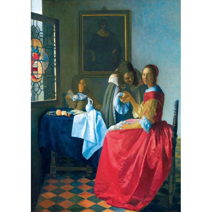 Bluebird Puzzle Vermeer- The Girl with the Wine Glass, 1659