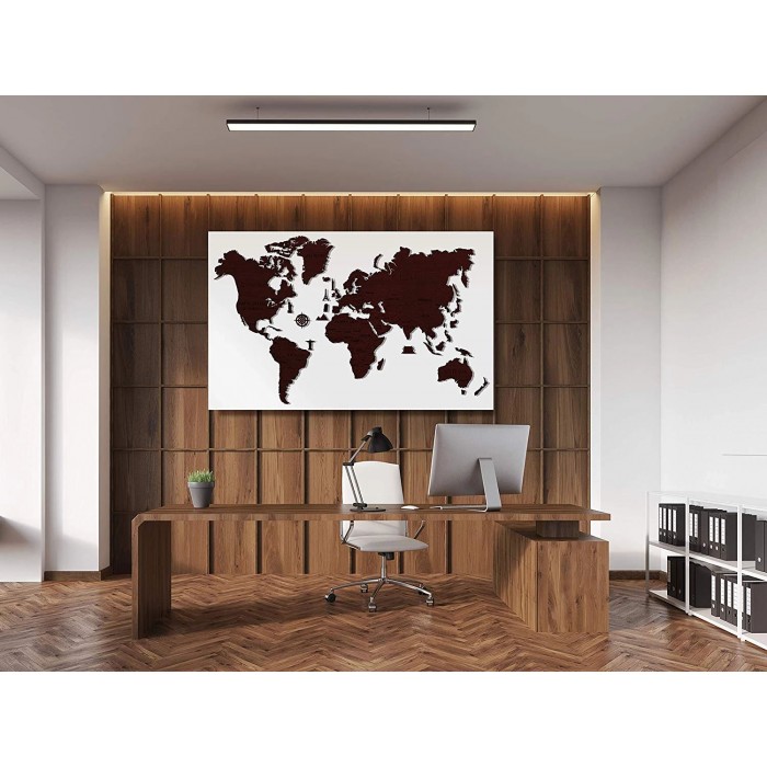 Wooden.City Holzpuzzle - Weltkarte XXL (dunkle Eiche)