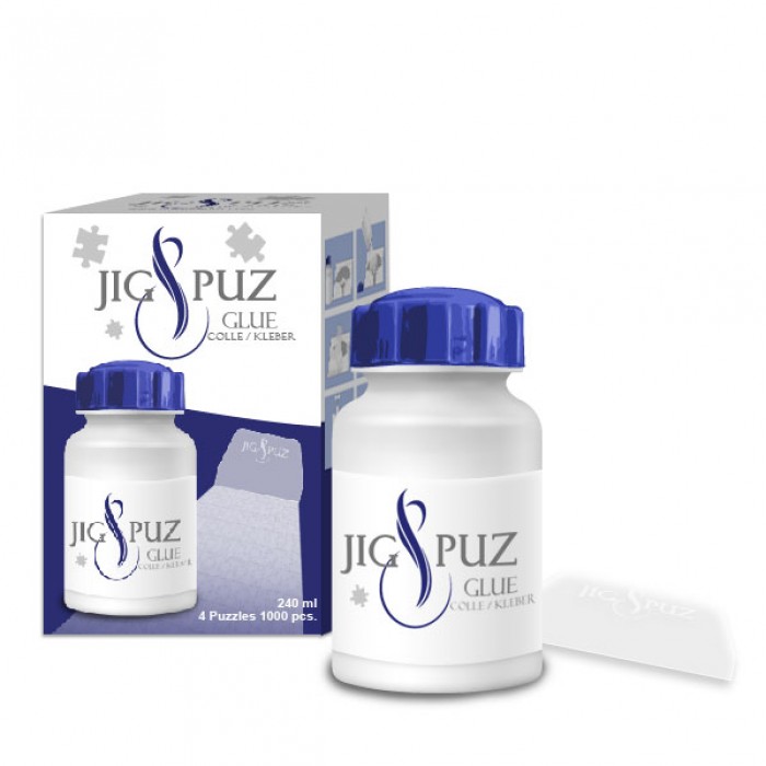Jig & Puz Kleber für 4 x 1000 Teile Puzzles mit Spatel