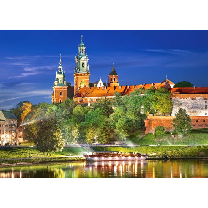 Castorland Wawel bei Nacht, Krakau, Polen