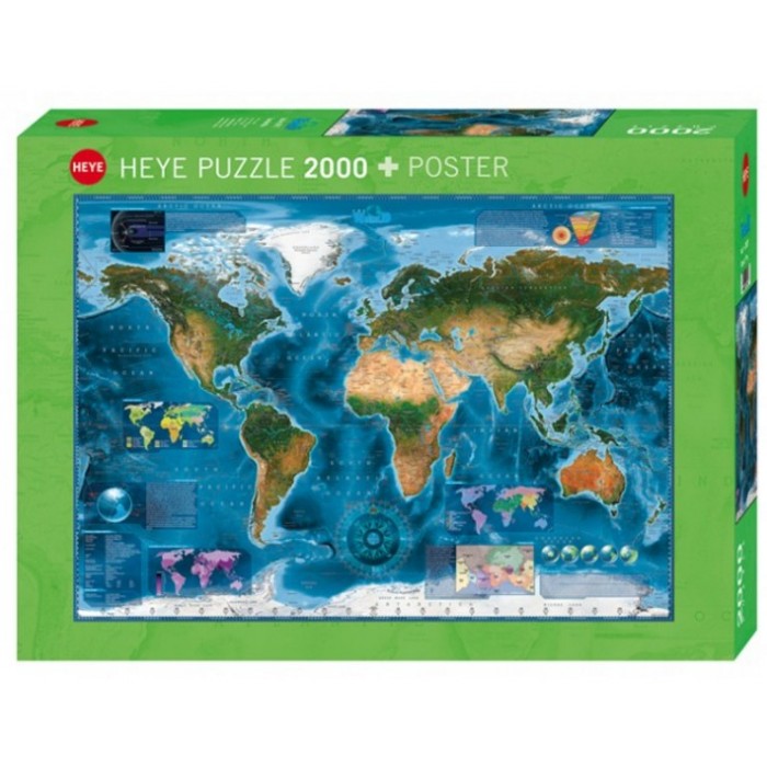 Heye Satelliten-Karte der Welt