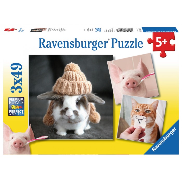 Ravensburger 3 Puzzles - Witzige Tierportraits