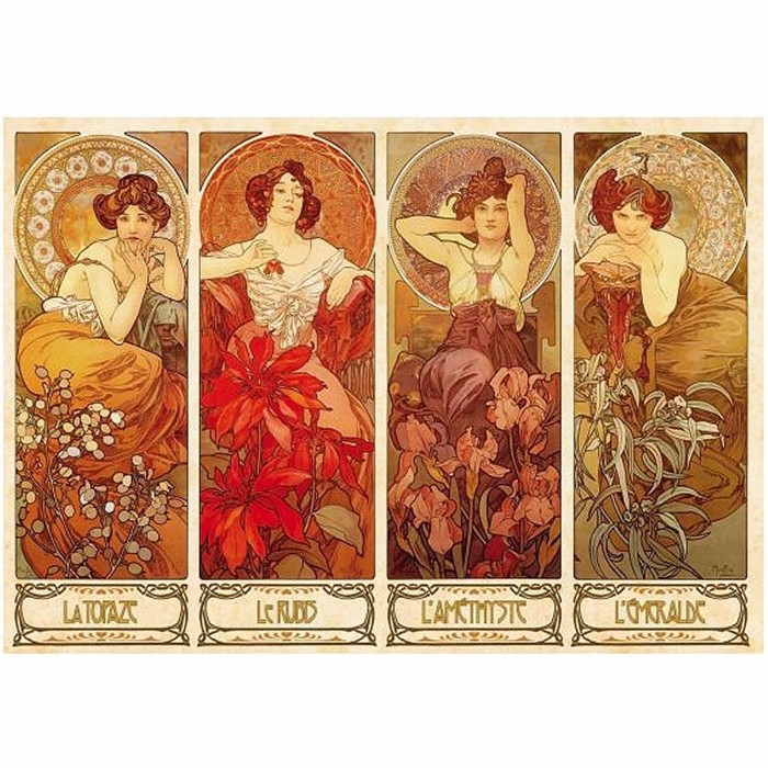 DToys Alphonse Mucha: Edelsteine und Blumen