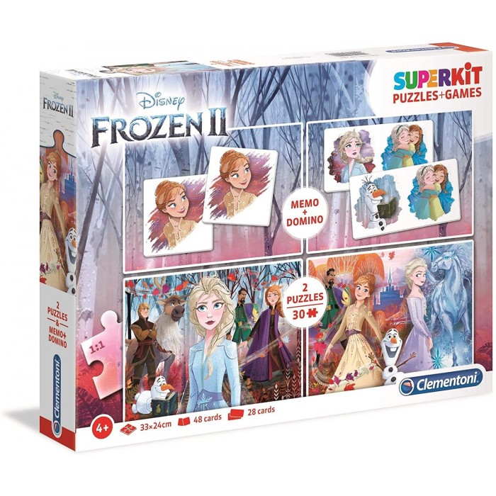Clementoni Superkit 4 in 1 - Frozen 2 (2 Puzzles + Memory + Domino)