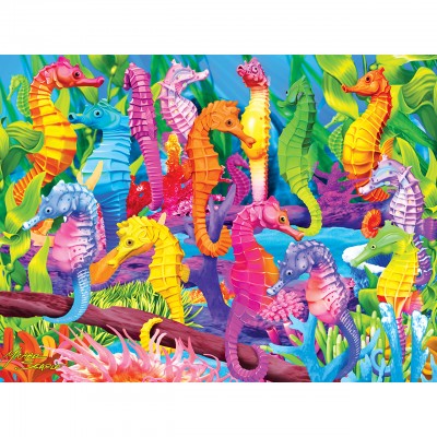 Puzzle Master-Pieces-31359 XXL Teile - Glow in the Dark - Singing Seahorses