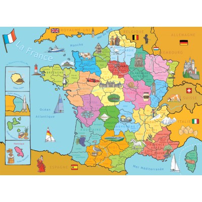 Puzzle Nathan-86933 Karte von Frankreich
